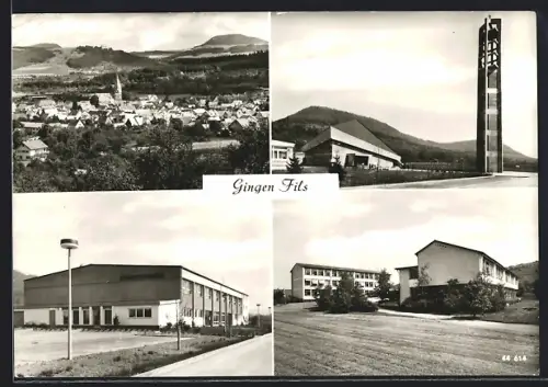 AK Gingen /Fils, Ortsansicht, Partie an der Hohensteinhalle