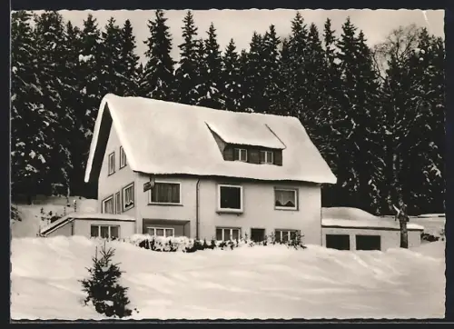 AK Oberbränd /Hochschwarzwald, Cafe Alpenblick verschneit im Winter