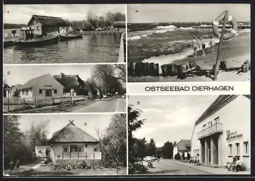 AK Dierhagen, Bootshafen, Ortsmotiv, Am Strand
