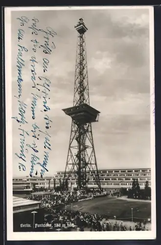 AK Berlin-Charlottenburg, Blick auf den Funkturm