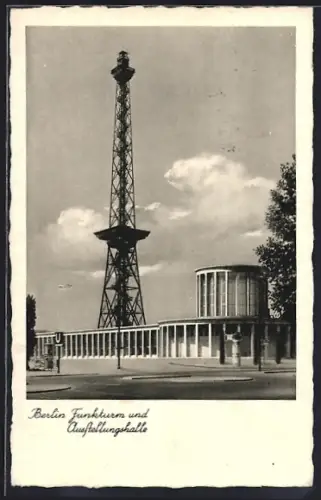 AK Berlin, Funkturm und Ausstellungshalle