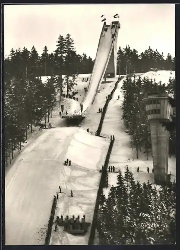AK Oberhof / Thüringen, Skisprung-Schanze am Rennsteig