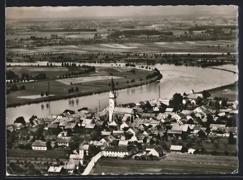 AK Hofkirchen /Donau, Ortsansicht aus der Vogelschau