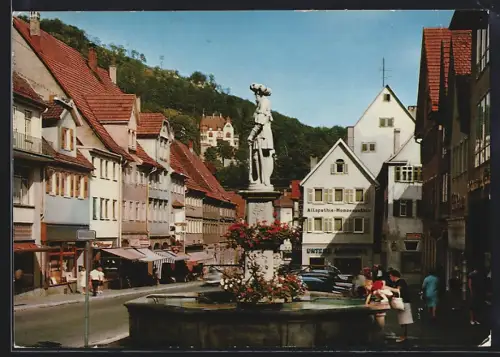 AK Ebingen /Schwäbische Alb, Partie am Marktbrunnen