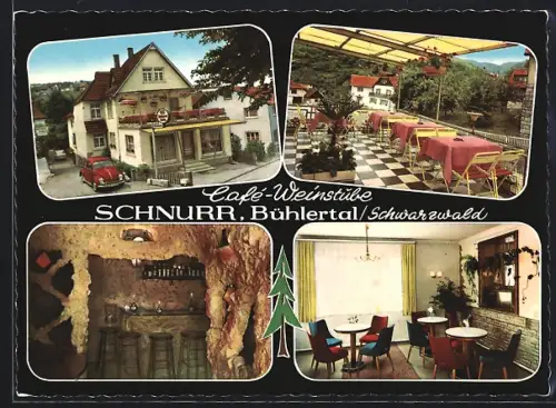 AK Bühlertal i. Schwarzwald, Café Pension Garni, Weinstube, Inh. Friedrich Schnurr