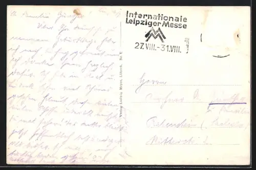 AK Lübeck, Holstentor mit Gartenanlage