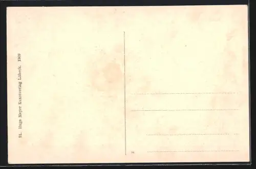 AK Lübeck, Das Rathaus mit Brunnen