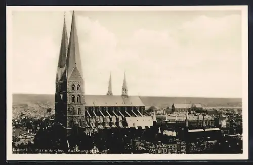 AK Lübeck, Blick auf die Marienkirche