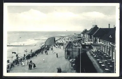 AK Westerland /Sylt, Strand mit Promenade
