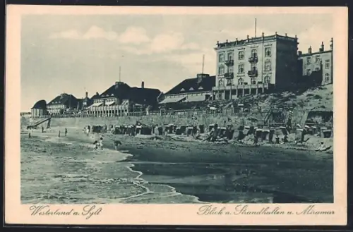 AK Westerland a. Sylt, Blick a. Strandhallen u. Hotel Miramar