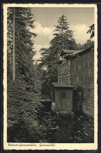 AK Malente-Gremsmühlen, Flusspartie mit Gremsmühle