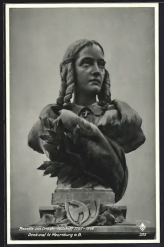 AK Meersburg, Annette von Droste-Hülshoff Denkmal, 1797-1848