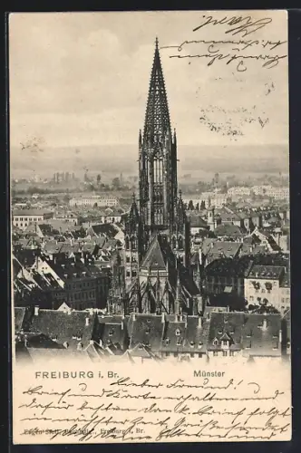 AK Freiburg i. Br., Blick auf das Münster