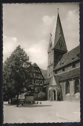 AK Geislingen /Steige, Evangelische Stadtkirche mit Pfarrhaus
