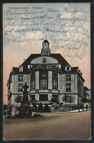 AK Donaueschingen, Ansicht vom Rathaus
