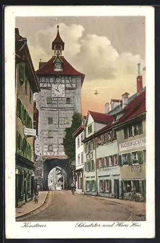 AK Konstanz, Schnetztor mit Hans Hus Haus