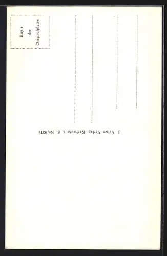 AK Karlsruhe i. B., Das Schloss mit Schlossgarten