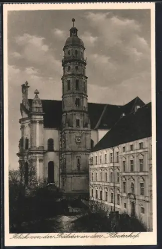 AK Neresheim, Die Benediktiner-Abtei, Blick in den Klosterhof
