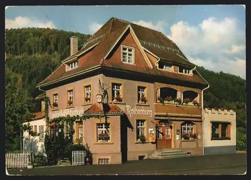 AK Niedertegernau /Südl. Schwarzwald, Gasthof Rothenburg, Inh. Georg Asal