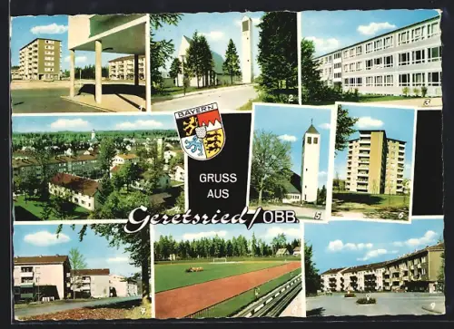 AK Geretsried, Berliner Weg, Neuer Platz, Kreuzung Altvater und Sudetenstrasse
