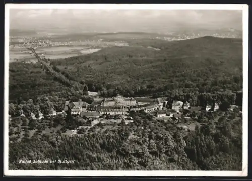 AK Stuttgart, Schloss Solitude vom Flugzeug aus