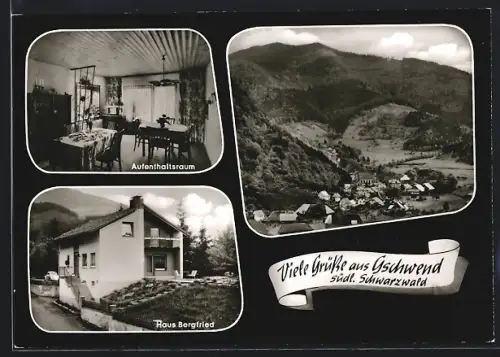 AK Gschwend / Württ., Gasthaus Bergfried in der Gisibodenstrasse 73, Inh. Josef Mladek