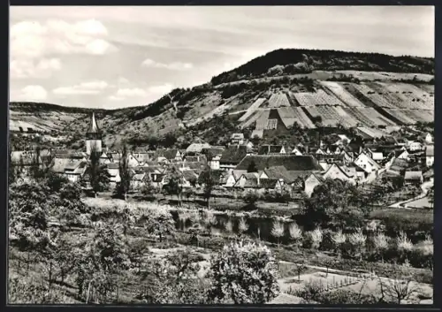 AK Niedernhall am Kocher, Flusspartie mit Blick zur Stadt
