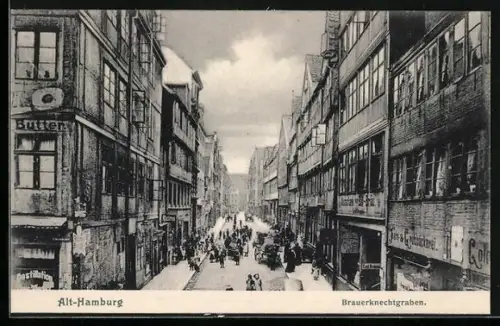 AK Hamburg-Neustadt, Partie im Brauerknechtgraben