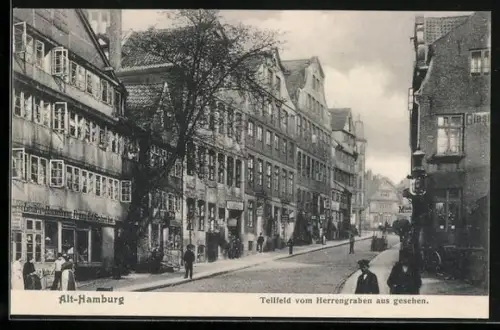 AK Alt-Hamburg, Teilfeld vom Herrengraben aus gesehen