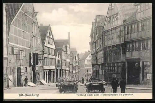 AK Hamburg-Neustadt, Teilfeld nach dem Herrengraben zu gesehen
