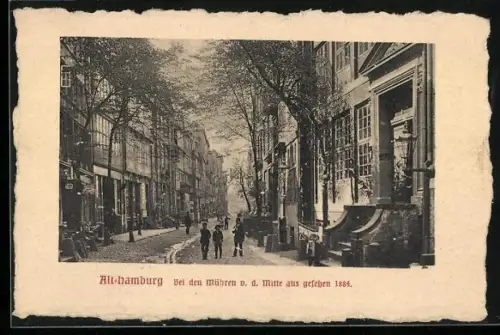 AK Hamburg, Bei den Mühren v. d. Mitte aus gesehen