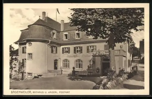 AK Badenweiler, Rathaus u. Kaiserl. Postamt