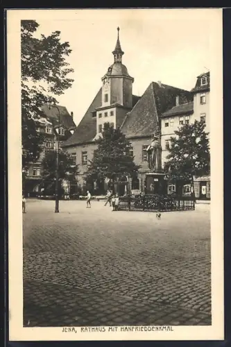 AK Jena, Rathaus mit Hanfrieddenkmal