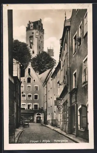 AK Füssen, Blick in die Hutergasse