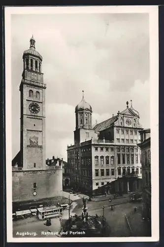 AK Augsburg, Rathaus und Perlach