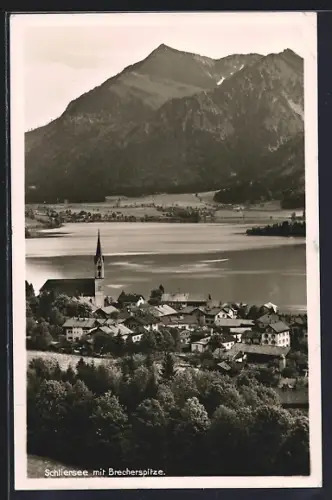 AK Schliersee, Panorama mit Brecherspitze