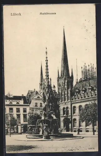 AK Lübeck, Partie am Marktbrunnen