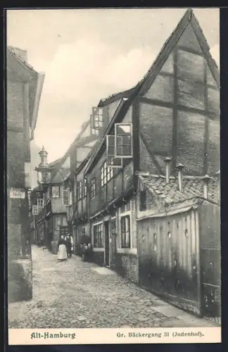 AK Alt-Hamburg, Haus 31 Gr. Bäckergang, Judenhof