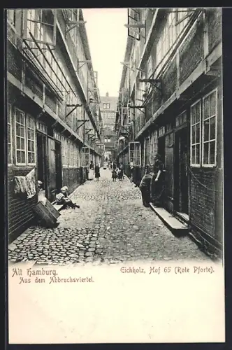 AK Alt-Hamburg, Eichholz, Hof 65 Rote Pforte im Abbruchviertel