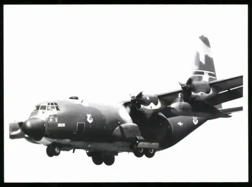 Fotografie Flugzeug Lockheed C-130 Hercules der USAF 1828 beim Landeanflug