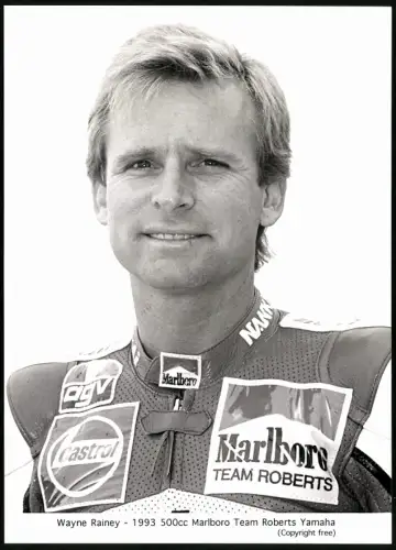 Fotografie Motorrad Rennfahrer Wayne Rainey, 500 ccm Marlboro Team Roberts Yamaha