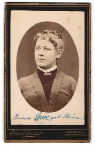 Fotografie Eduard Gerold, Würzburg, Bad Kissingen, Anna Klüner im Porträt