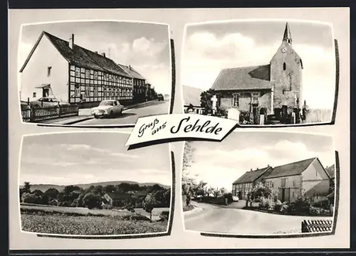 AK Sehlde / Elze, Strassenpartien, Kirche