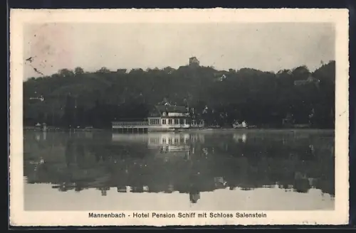 AK Mannenbach, Hotel Pension Schiff mit Schloss Salenstein