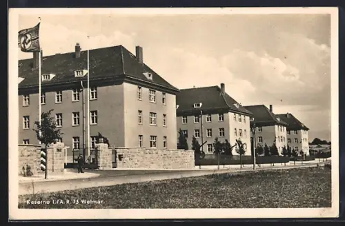 AK Weimar / Thüringen, Kaserne I. A. R. 73 mit 