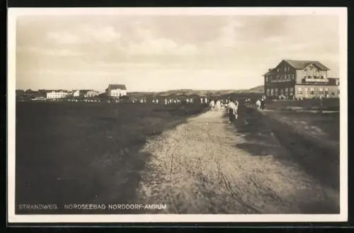 AK Norddorf /Amrum, Strandweg und Nordseebad