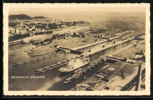 AK Holtenau, Blick auf die Schleuse