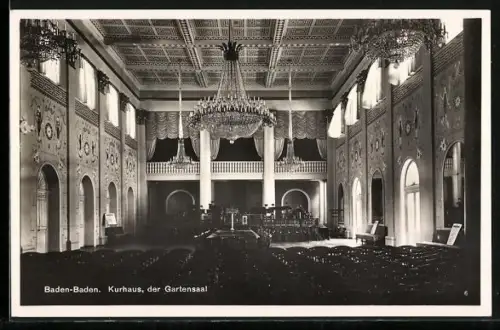 AK Baden-Baden, Kurhaus, der Gartensaal