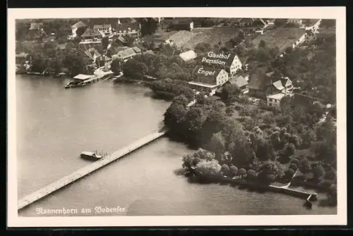 AK Nonnenhorn am Bodensee, Gasthof Pension Engel, Bes. Fam. Lanz, Steg, Uferansicht