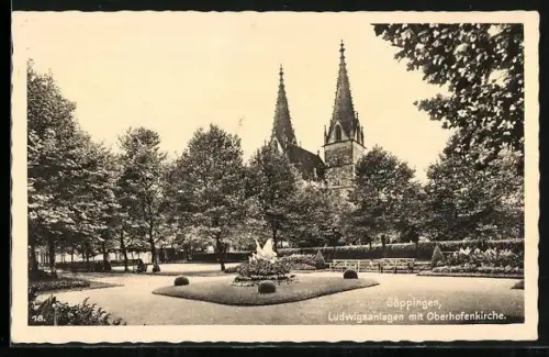 AK Göppingen, Ludwigsanlagen, Oberhofenkirche